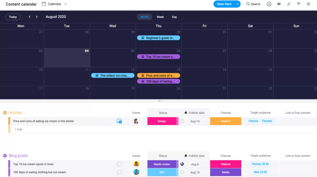 Calendar View